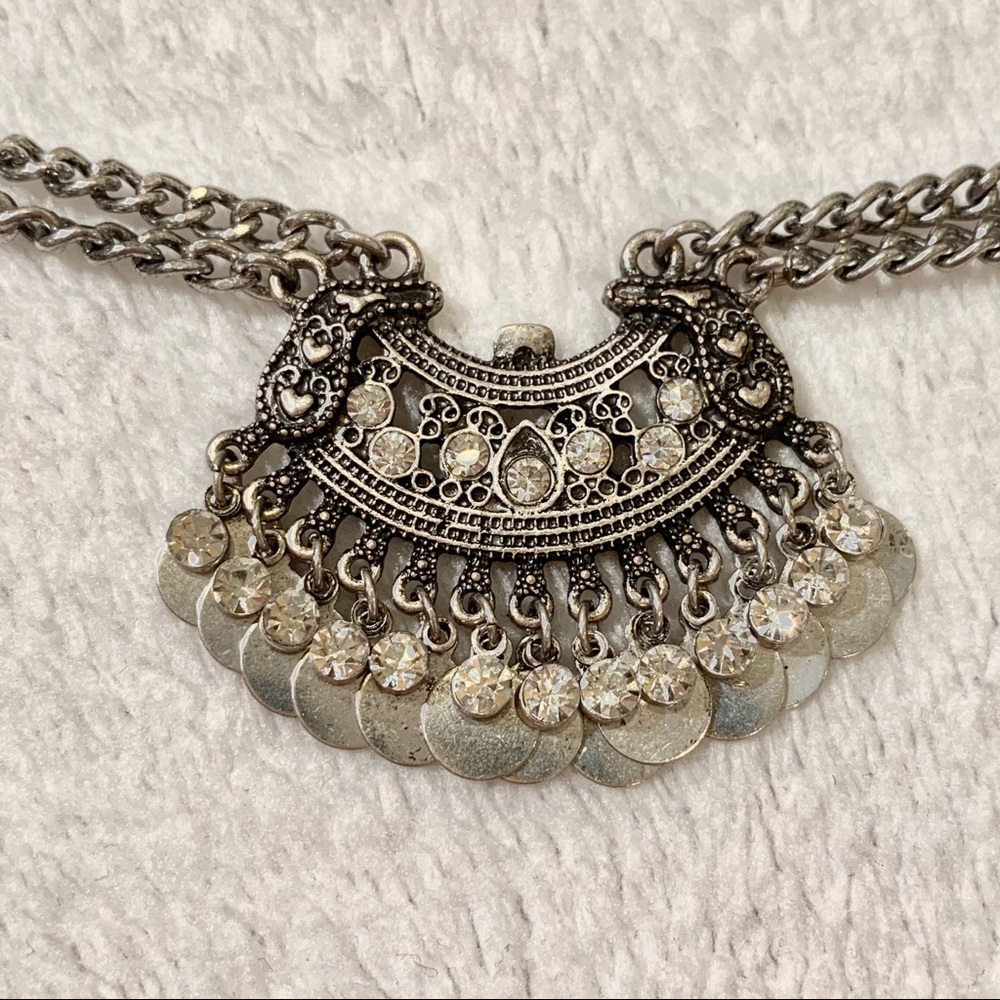 3mm 32 Inch Silver Chain With Diamond Pendant